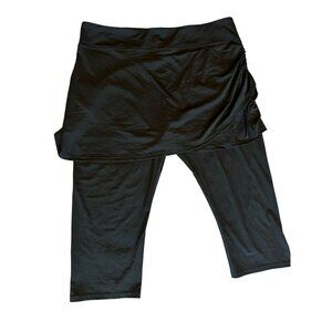 Coolibar Kahula Skirted Swim Capris XXL Black UPF 50+ Sun Protection Stretch NEW